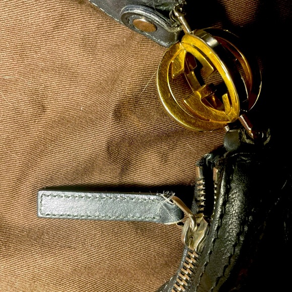 💯%Authentic Full inclu. Black Guccisima Hobo GoldSilver GG - Picture 8 of 16